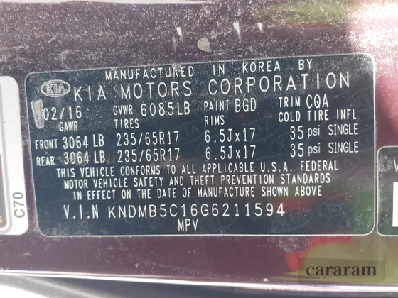 2016 Kia Sedona LX