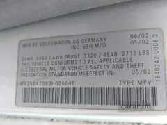 2003 Volkswagen EuroVan MV