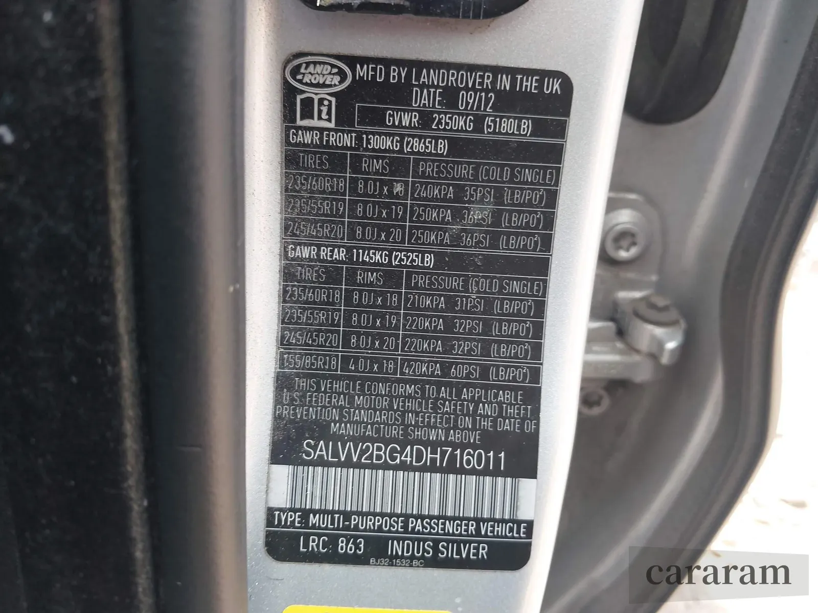 2013 Land Rover Range Rover Evoque Prestige Premium