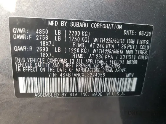 2020 Subaru Outback Limited