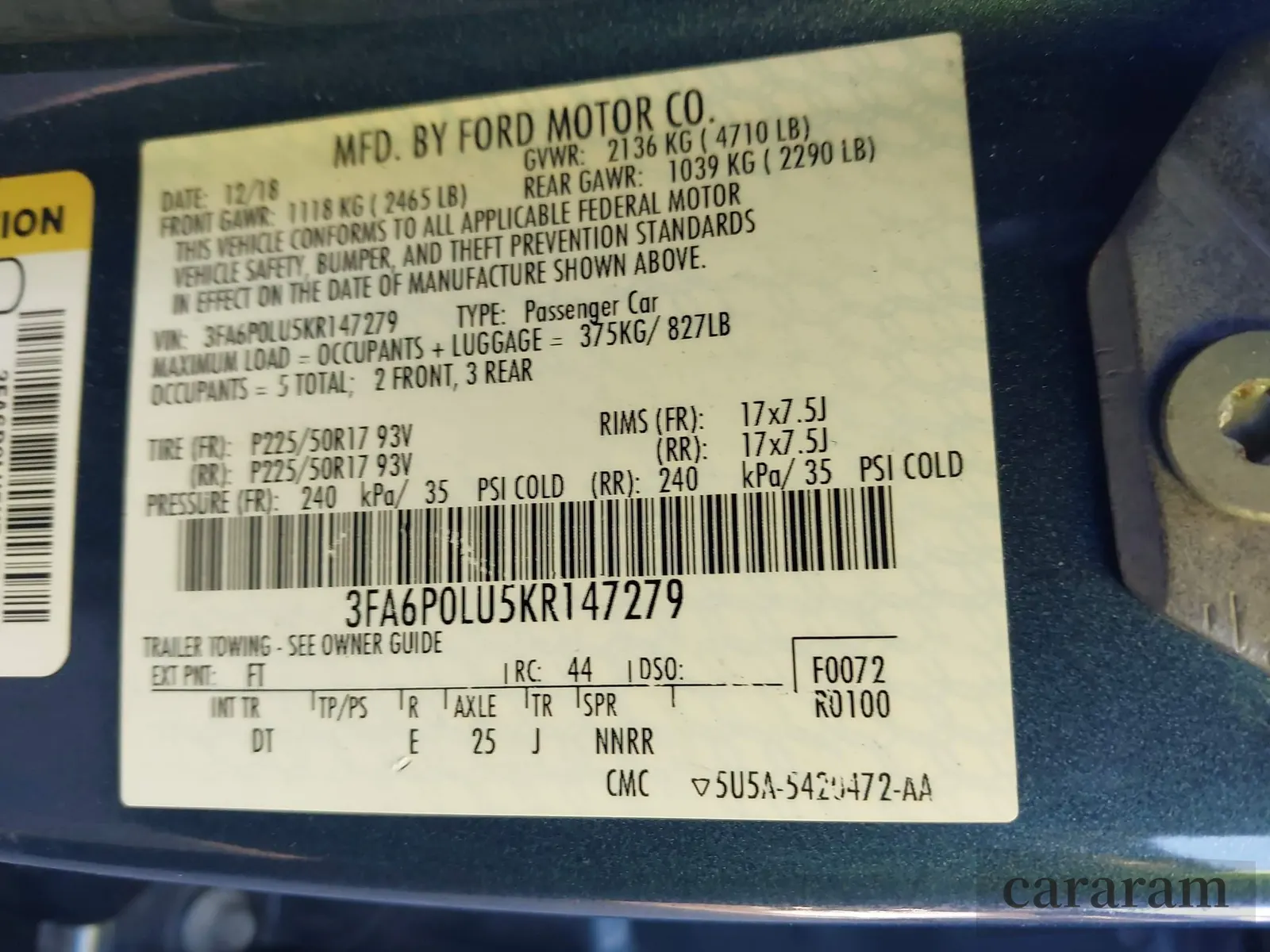 2019 Ford Fusion SE