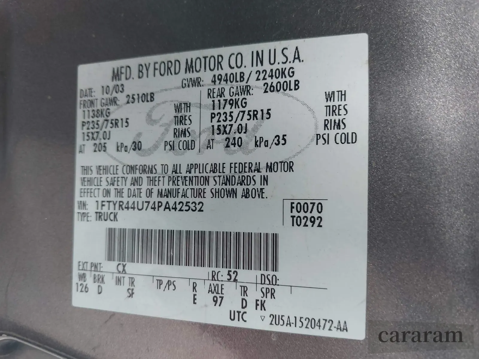 2004 Ford Ranger XL Fleet