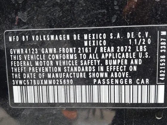 2021 Volkswagen Jetta S