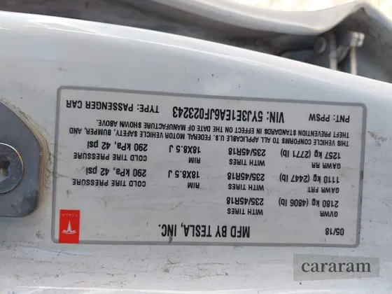 2018 Tesla Model 3 Long Range Battery