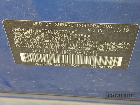 2020 Subaru WRX Limited